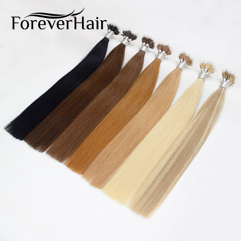 FOREVER HAIR 0.8g/s 14" 16" 18" 20" Remy Micro Ring Beads Human Hair Extension Light Blonde #613 Pre Bonded Nano Ring Human Hair
