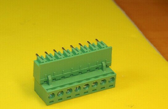 Bloque de terminales de tornillo de enchufe, enchufe de Pin recto de 100mm, 5,08 piezas 2edg-5. 08-8p + 2edgv-5. 08-8p 2EDG 2edgv 8Pin ROHS