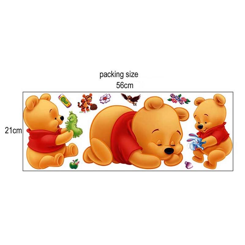 Pegatinas de pared 3d winnie the pooh para bebé dormitorio dibujos animados niños habitación guardería niños pegatinas de pared