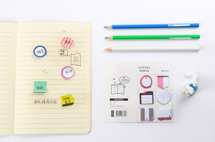 Kawaii świeże styl harmonogram Marker samoprzylepne karteczki samoprzylepne karteczki Memo deski zakładek „ hotele ”oraz „ wynajem samochodów” na szkolne materiały biurowe papelaria