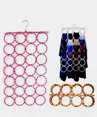 Novo 9 12 16 28 anel corda xale multi display cachecol cinto gravata slots titular organizador roupas cabides organizador buraco design