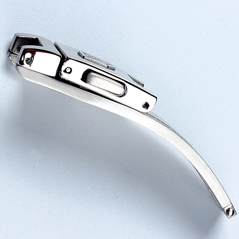 Boucle en métal argenté pour bracelet de montre, fermoir pour étiquette en cuir, à déploiement, à pression bilatérale