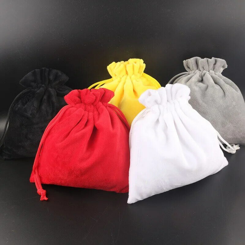 Soft Velvet Candy Bag para Embalagem de Jóias, Double Thickening Pouches, Pingente, Brincos, Presente de Ano Novo, 11,5x14,5 cm, 10 Pcs