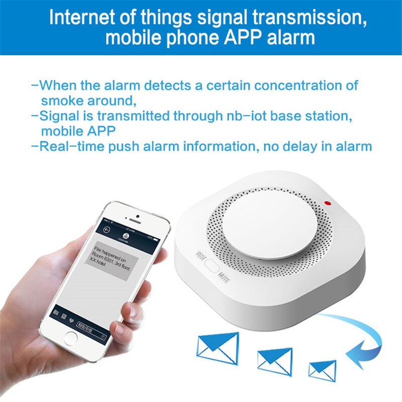 Detector de humo inalámbrico de protección contra incendios, sensores de alarma para sistemas de alarma de seguridad para el hogar RF GSM, 433MHz
