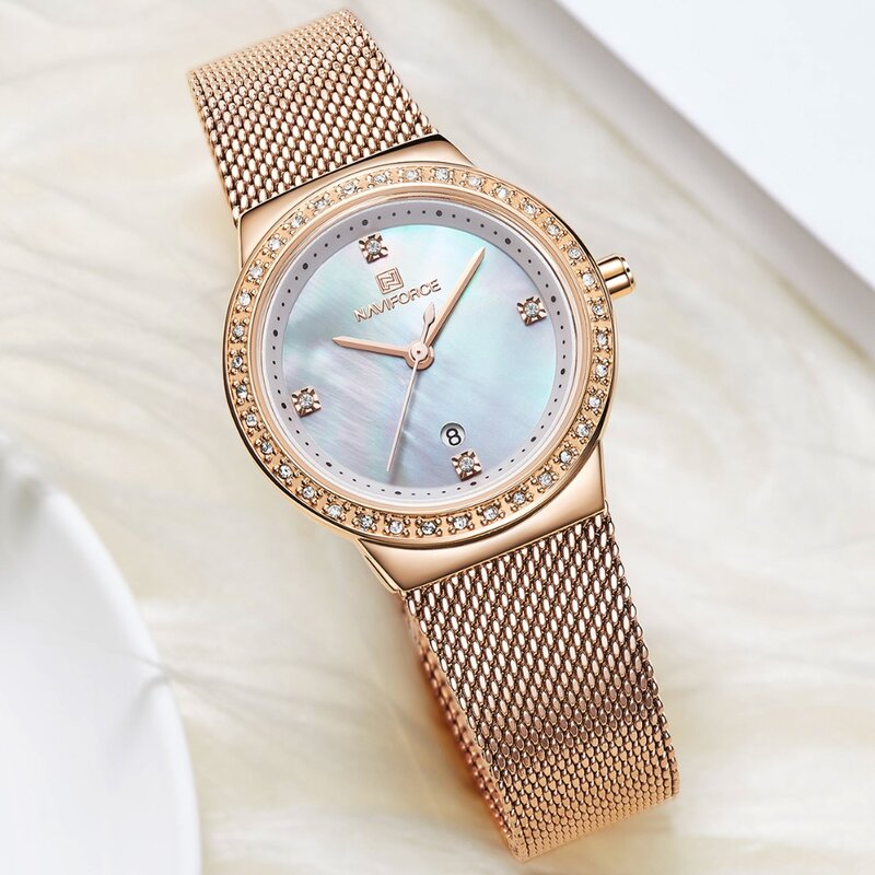 Naviforce nova marca de luxo das mulheres relógio simples quartzo senhora relógio de pulso à prova dfemale água moda feminina relógios casuais reloj mujer