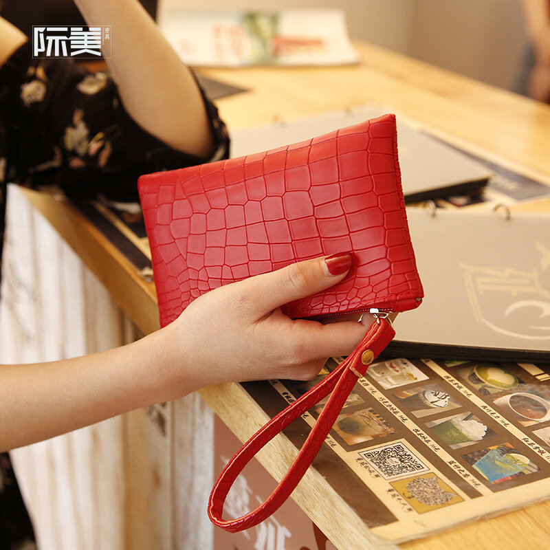 PU Leather Women Stone Plaid Small Handbags Ladies Casual Wristlets Bags Female Phone Pouches Money  Coin Purses 2023 For Girls