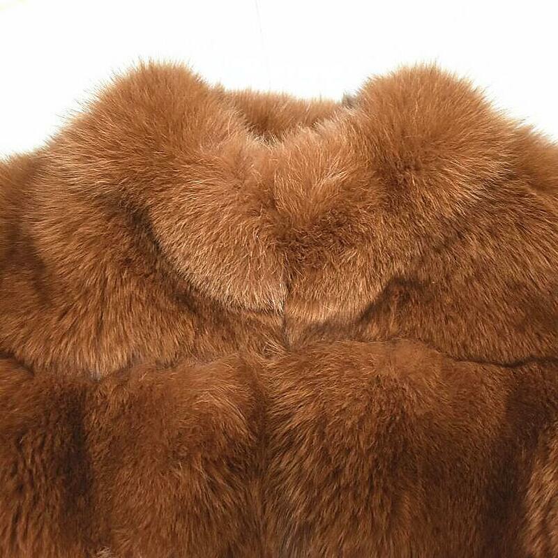Chaqueta corta de piel de zorro natural para mujer, abrigo informal cálido, estilo europeo, estilo callejero, moda de invierno