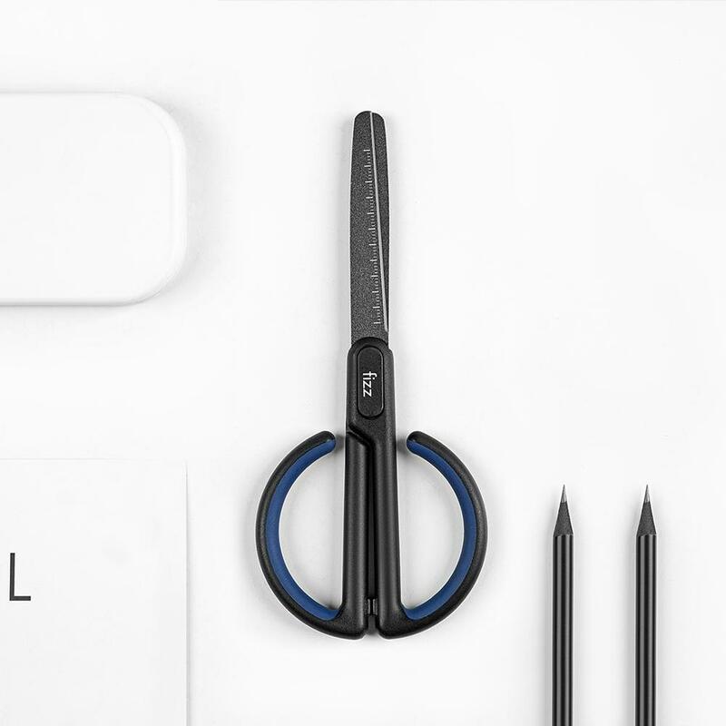 HOT Xiaomi Fizz Anti-Stick ze skalą nożyczki domowe biuro szkoła Antirust ręczne ścinanie dla majsterkowiczów, taśmy, nożyce do papieru Crop Tool