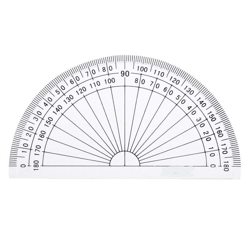 20 Paket Kunststoff Winkelmesser, 180 grad Winkelmesser für Winkel Messung Student Mathematik, 4 Zoll, klar