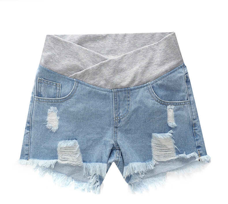 Pregnant Women's Shorts Summer Wear Low-Waisted Denim Shorts Summer Wear New Spring Loose Pants for Pregnant Clothes
