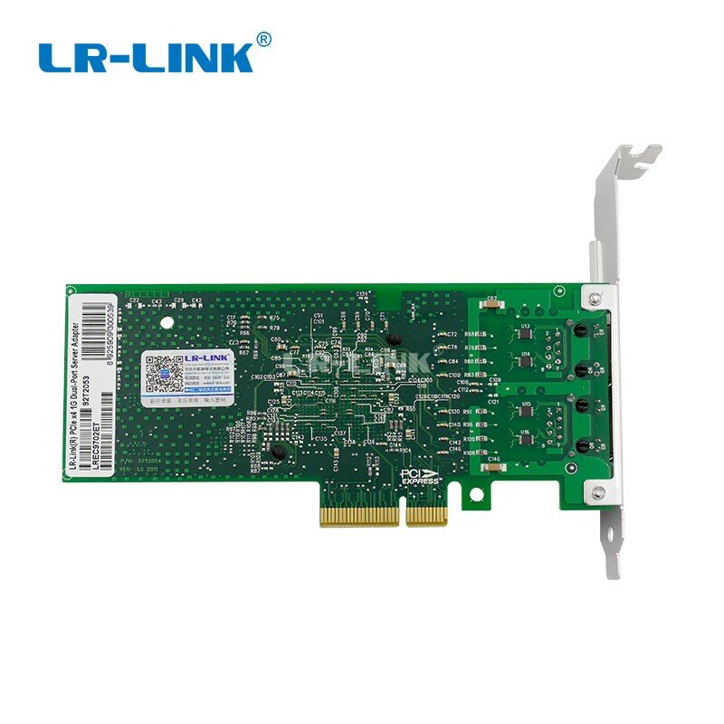 Adattatore di Ethernet di PCI Express della scheda di rete di PCIe Gigabit del doppio-porto di LR-LINK 9702ET 1000M con Intel 82576 con il basso profilo