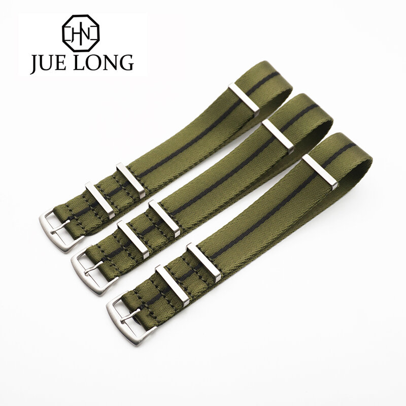 High Quality Nylon Seatbelt striped Watch Band Nato Zulu Strap 20 22mm For Green Black Men's Sport Military Watch Accessories