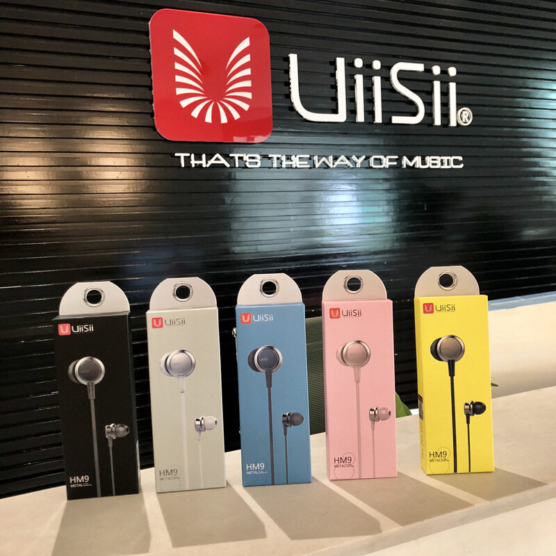 UiiSii-auriculares internos HM7 HM9, dispositivo de audio estéreo de Supergraves con micrófono, de Metal, 3,5mm, para iPhone /Samsung, Go pro, MP3