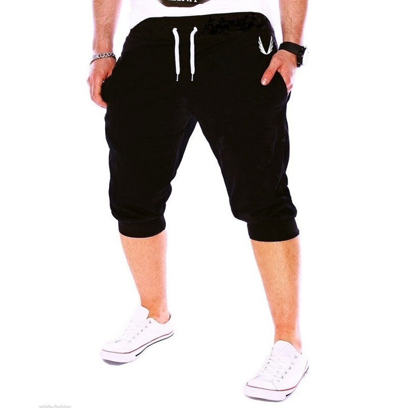 Zogaa 2019 nueva moda hombre hasta la rodilla Color Patchwork Hip Hop Joggers pantalones de algodón Casual moda Pantalones verano cómodo