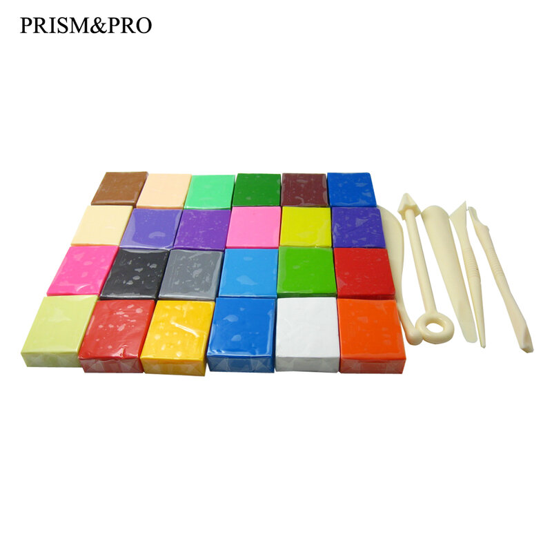 Juego de arcilla polimérica para modelar, arcilla polimérica suave de 24 colores con 5 herramientas de piezas, material no tóxico para regalo