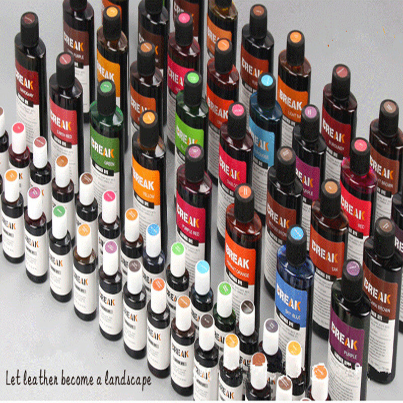Alcohol Dye Leather Coloring Agent, Cowhide Dye, Couro Bronzeado, Break Brand, 32 cores, 30ml