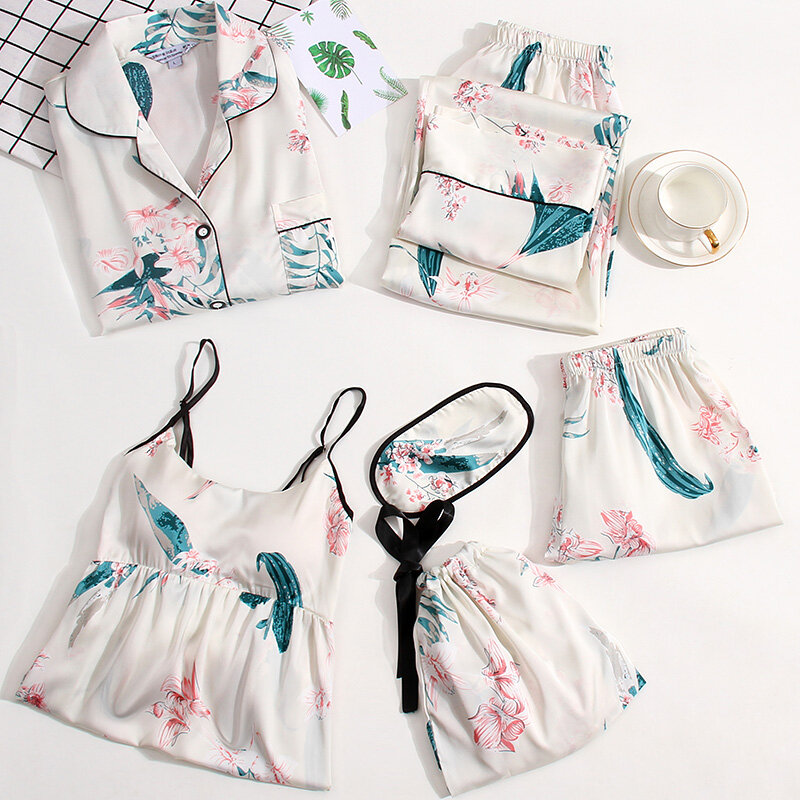 Conjunto de pijama para niña y mujer, ropa de dormir de 7 unids/set, 2020