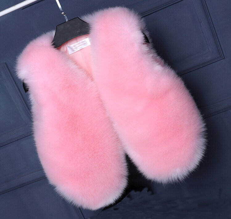 LET-SETTING autumn winter vest new short coat Leather grass rabbit fox fur vest large size women waistcoat