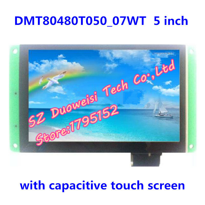 Tela sensível ao toque serial industrial, Módulo LCD Aplicações Voz, DMT80480T050 _ 07WT DMT80480T050 _ 06WTR, 5"
