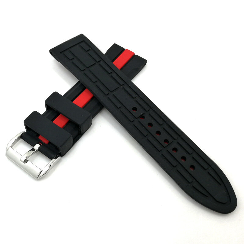 Soft Sport Silicone Watchband 20mm 22mm 24mm Rubber Diving Waterproof Replacement Bracelet Band Strap Watch Accessories