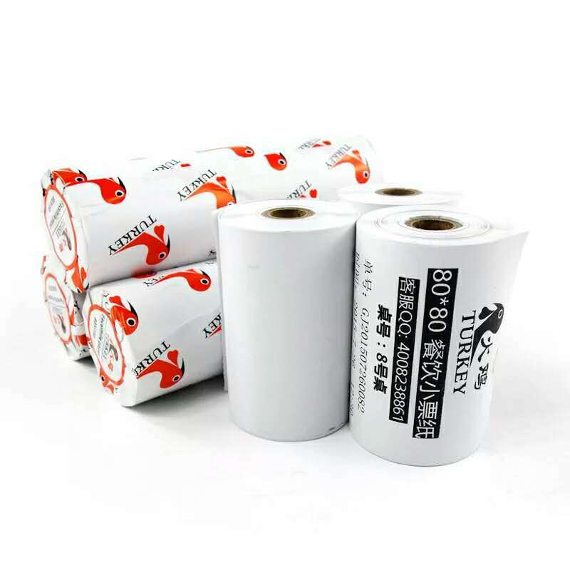Papel térmico Caixa registadora papel 80x50mm 3 1/8 "x 85' 50 Rolos/Caixa, 1/2" core
