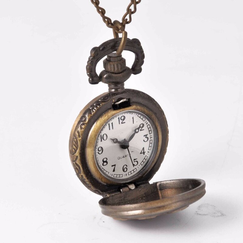 7025 bronzo fiamma Vintage quadrante orologio da tasca meccanico da uomo unico orologio meccanico in bronzo orologi catena