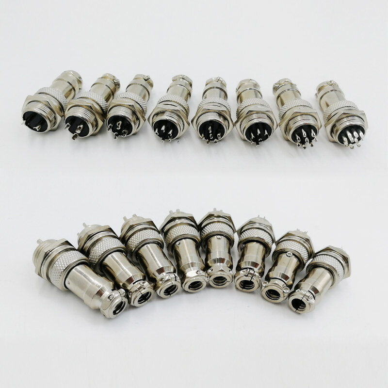 1set 5/8" GX16 2/3/4/5/6/7/8/9 Pin Male plug & Female socket 16mm L70-78 Circular Aviation Socket Plug Wire Panel Connector