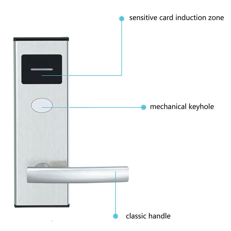 LACHCO-cerradura electrónica inteligente sin llave, dispositivo de cierre con tarjeta RFID para casa, oficina, habitación de Hotel, L16014BS