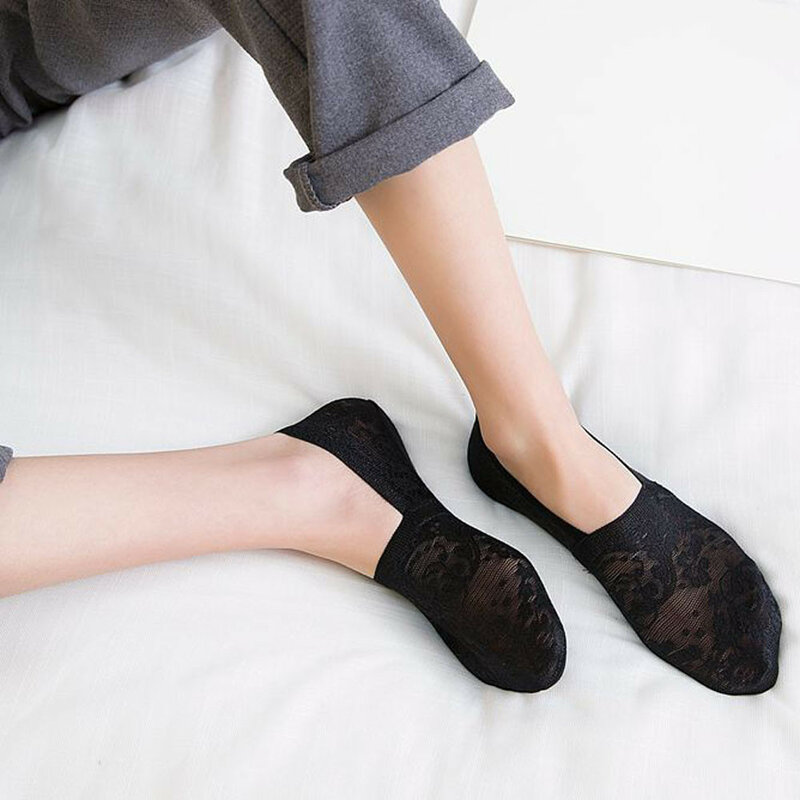 3 Style Fashion Women Socks Summer Lady Cotton Lace Short Ankle Female Antiskid Invisible Liner No Show Low Cut Socks #30