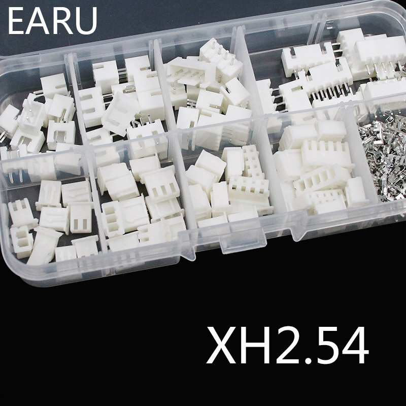 Kit de terminales de paso XH2.54, 2p, 3p, 4p, 5 pines, 230mm, carcasa, cabezal de pin, conector JST, adaptador de conectores de cable XH, 2,54 piezas