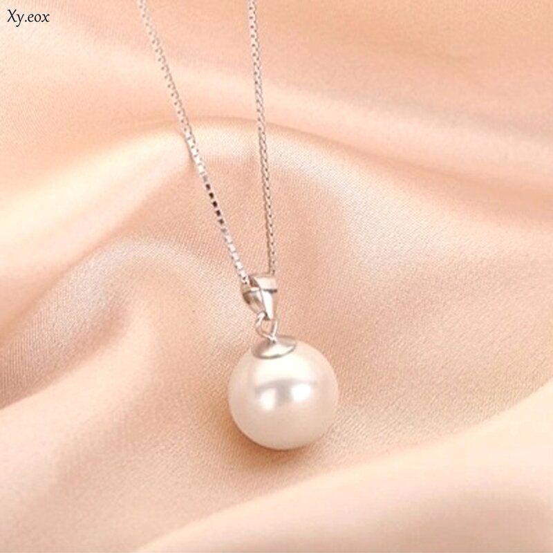 1 Set Weiß Perle Halskette Oyster Tropfen Anhänger Silber Kette Schmuck Geschenk