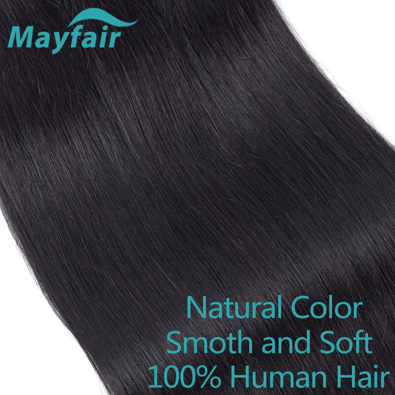 Mayfair Brazilian Hair Bundles Straight Human Hair Weave Bundles Remy Hair Extension Natural Black 8-32 Inches 1/3/4Pcs  12A