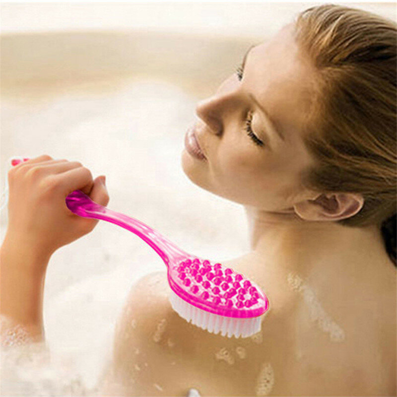 Spazzola da bagno spazzola per il bagno per la schiena spazzola per doccia in spugna con manico Scrub esfoliante massaggiatore per la pelle esfoliante spazzola per il bagno