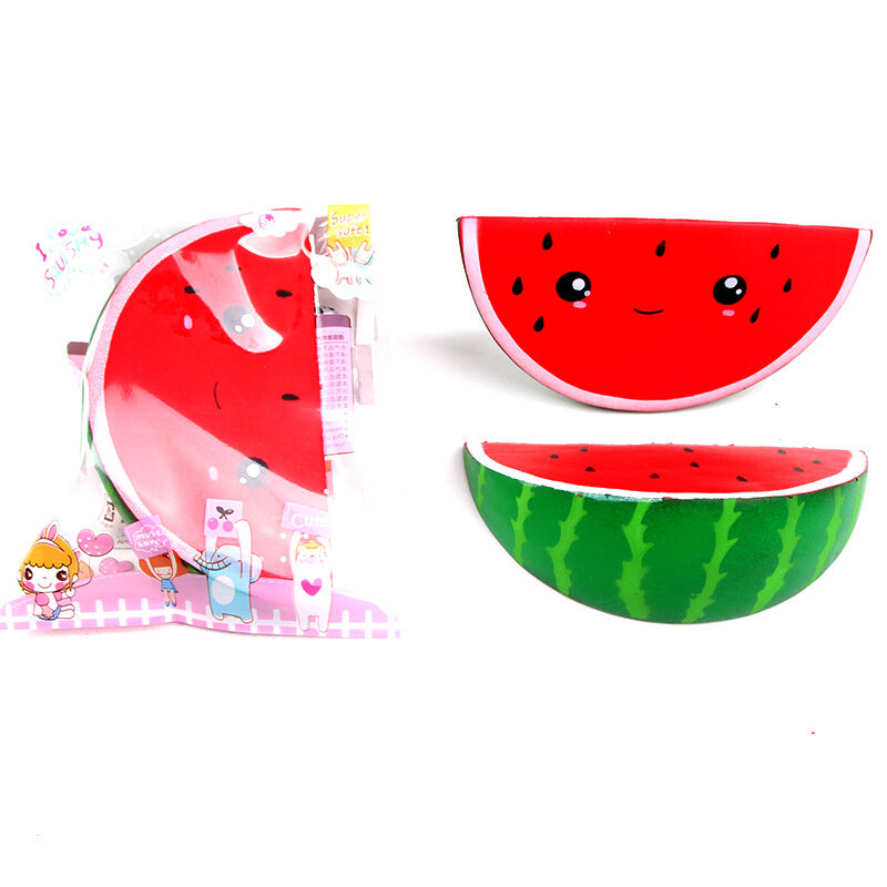 Nieuwe Kawaii Ongeveer 16Cm Jumbo Squishy Watermeloen Super Langzaam Stijgende Squeeze Zachte Stretch Geurende Fruit Fun Kids Speelgoed Cadeau