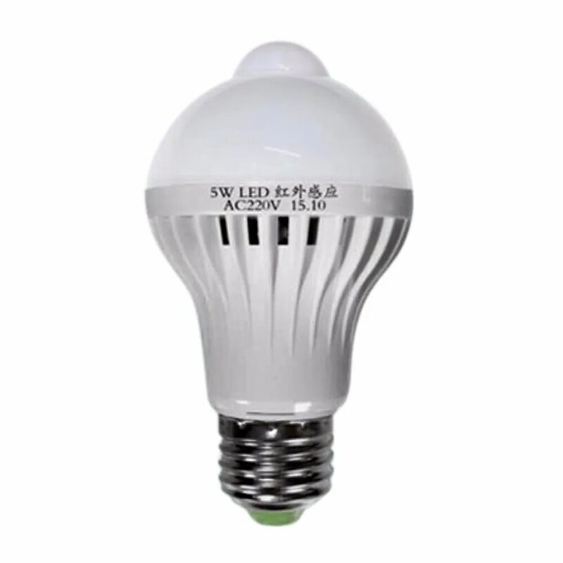 Ampoule LED E27 avec capteur de mouvement PIR, 3/5/7/9/12w, lumière blanche, Auto Smart, corps/son infrarouge + lampe avec capteur de mouvement
