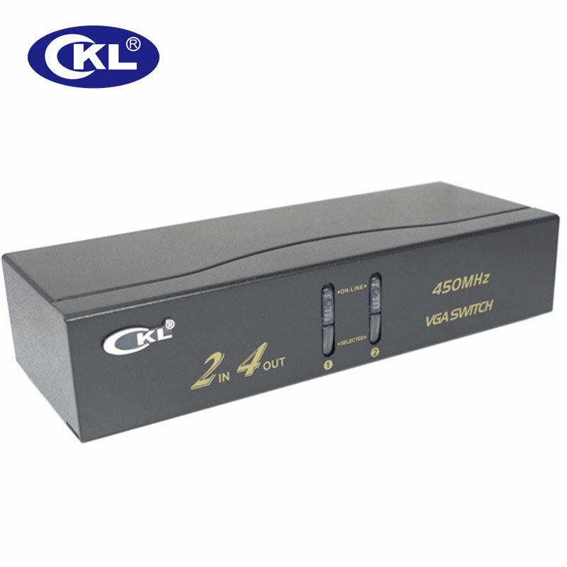 CKL VGA Schakelaar Splitter 2 in 2/4 Ondersteuning 2048*1536 450 MHz voor PC Monitor TV Projector Metalen CKL-222B & CKL-224B