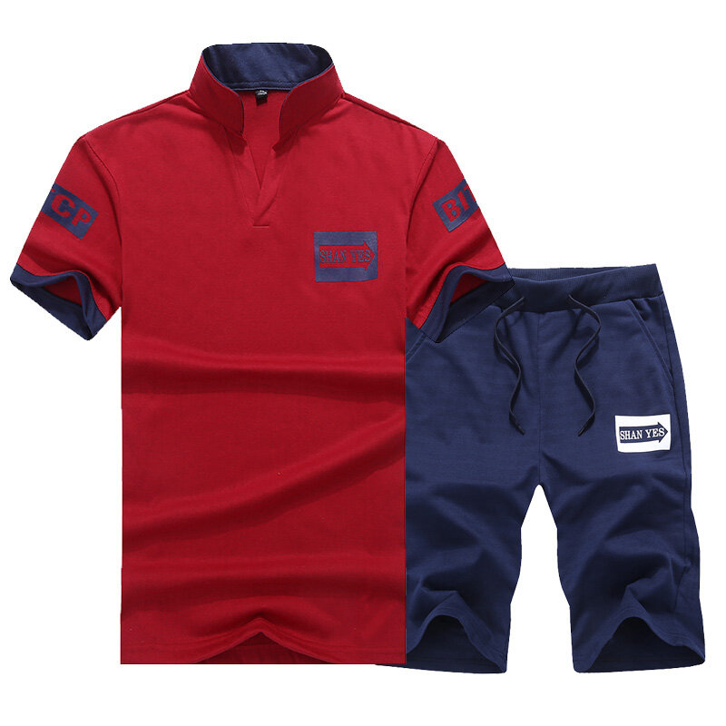 Nuevo conjunto de camisetas de manga corta para hombre de verano + conjunto de ropa deportiva para hombre chándal de YE36
