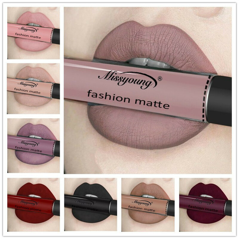 18 color matte lipstick brown lipstick nude color liquid chocolate lipstick lip matte glitter lip gloss