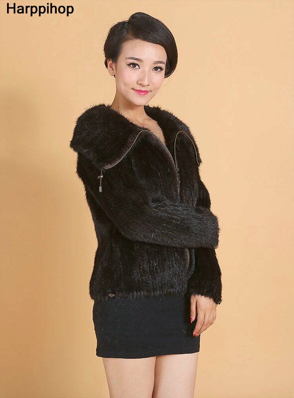 모피 코트 밍크 브레이드 재킷 여성용, 하이 칼라 밍크 코트 라펠 재킷 신상품