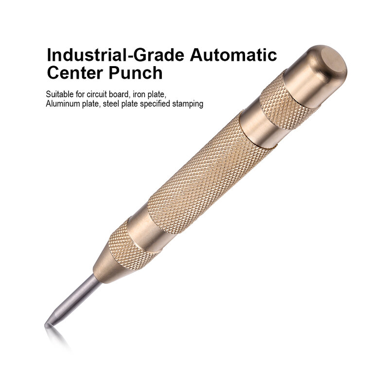 Jelbo dourado/preto broca centro automático perfurador de vidro metal disjuntor primavera marcador broca ferramentas furos de partida perfuração rápida
