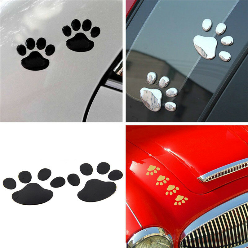 3d pata do cão pegada pvc adesivos de carro decalque cão urso gato animal pé impressão adesivo estilo do carro auto motocicleta decoração