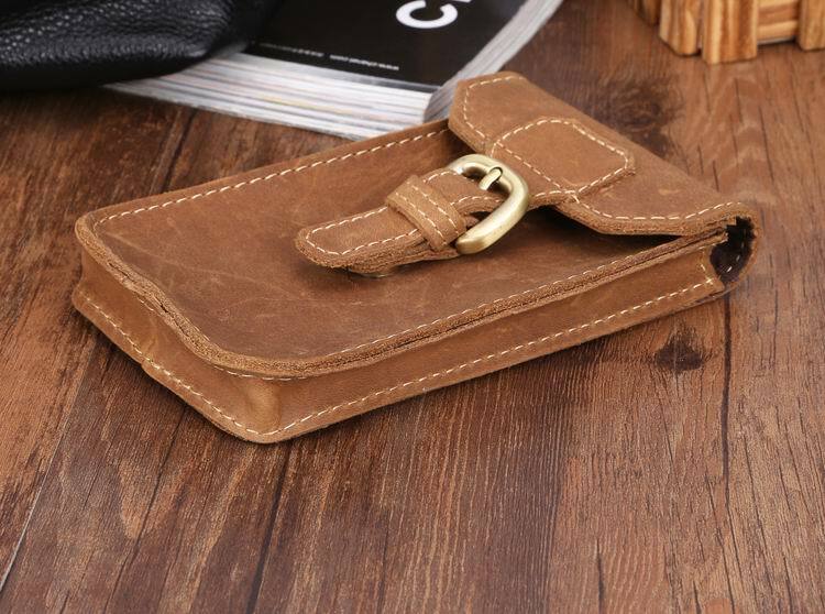 Crazy Horse leather Waist pack male genuine leather cowhide handmade casual bag for mobile phone TW1615