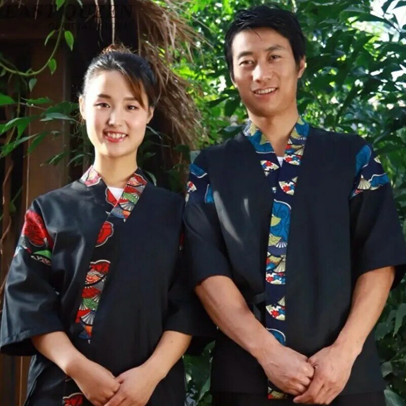 Japonês restaurante uniformes sushi traje chefe de cozinha acessórios uniformes chef jackt garçom catering roupas dd1028