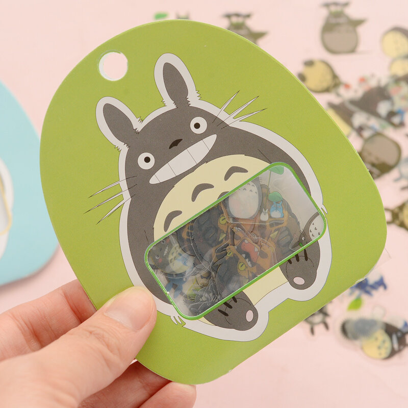 R12 60 unids/pack Kawaii mi vecino Totoro DIY claro pegatinas decorativas de diario, álbum Stick decoración de etiqueta de papel