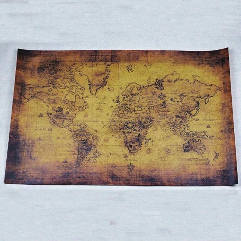Non Water-proof World Map Large Retro Paper Map Gifts Decoration 71*51 cm