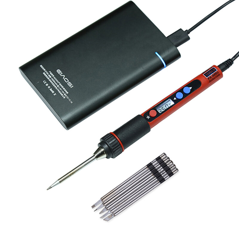 5 فولت 10 واط المحمولة USB سبيكة لحام LCD الرقمية تعديل درجة الحرارة بندقية لحام حقيبة لحام إعادة العمل أداة إصلاح