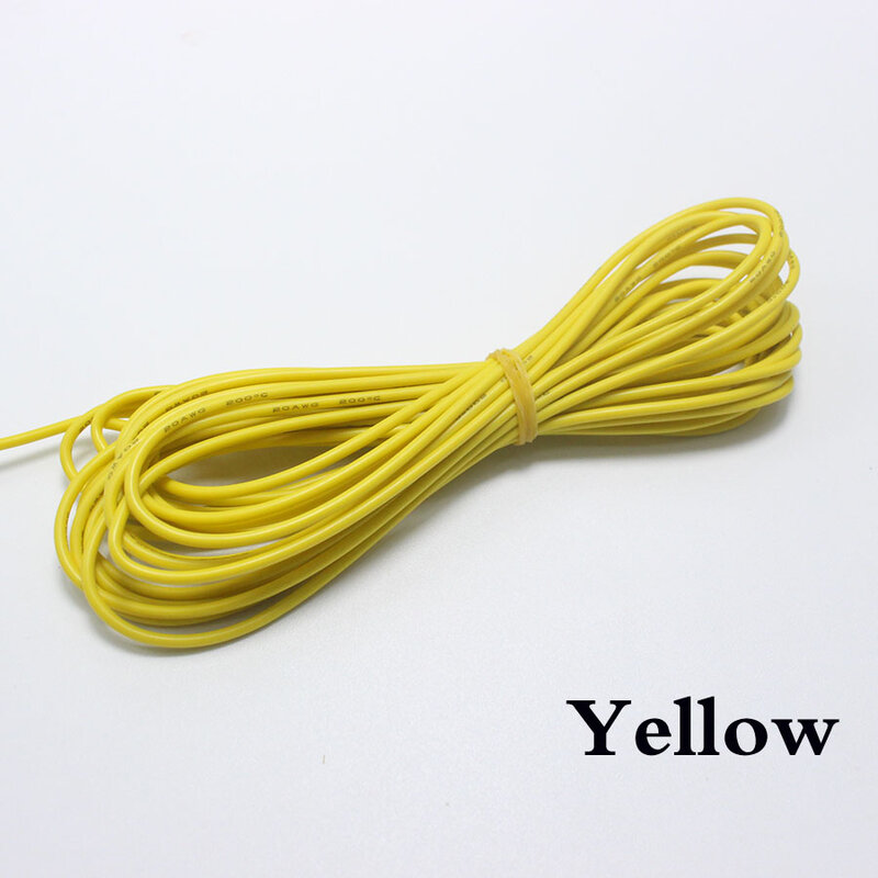 Cable de silicona de 5 metros 24AWG, Cable flexible de 0,2 mm2, Cable de línea de alta Prueba de Temperatura