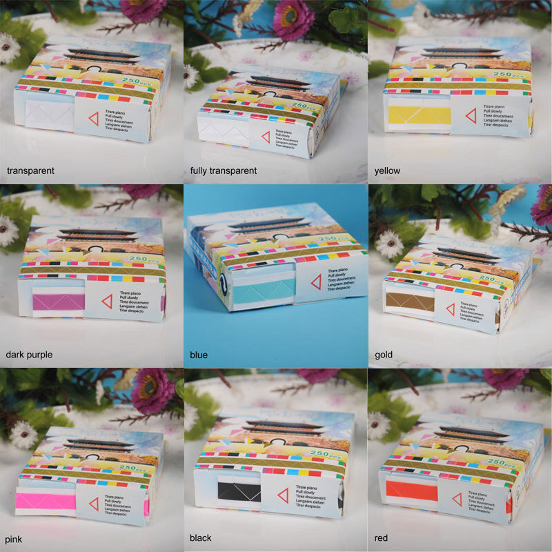 250 Buah Diri Perekat Sudut Scrapbook Perlindungan Lingkungan PVC Album Foto 10 Warna Langsung Memompa Frame Gambar Dekorasi