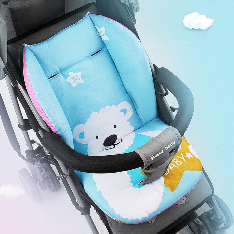 Urso Polar bonito Assento Carrinho de Bebê Almofada Colchão de Algodão Assento de Carro Do Bebê Carrinho de Bebé Pram Padding Liner Stroller Acessório