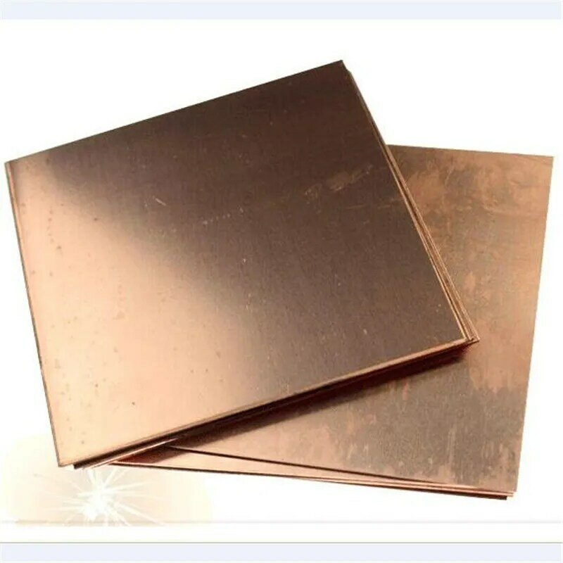 Placa de metal de cobre puro, espesor de 0,3-8mm, 100x100, 99.9%, buen comportamiento mecánico y estabilidad térmica, 1 unidad